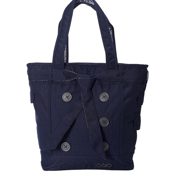 OGIO Women's Melrose Tote Laptop Bag Storm NAVY Large Buttons Pockets - Picture 7 of 7